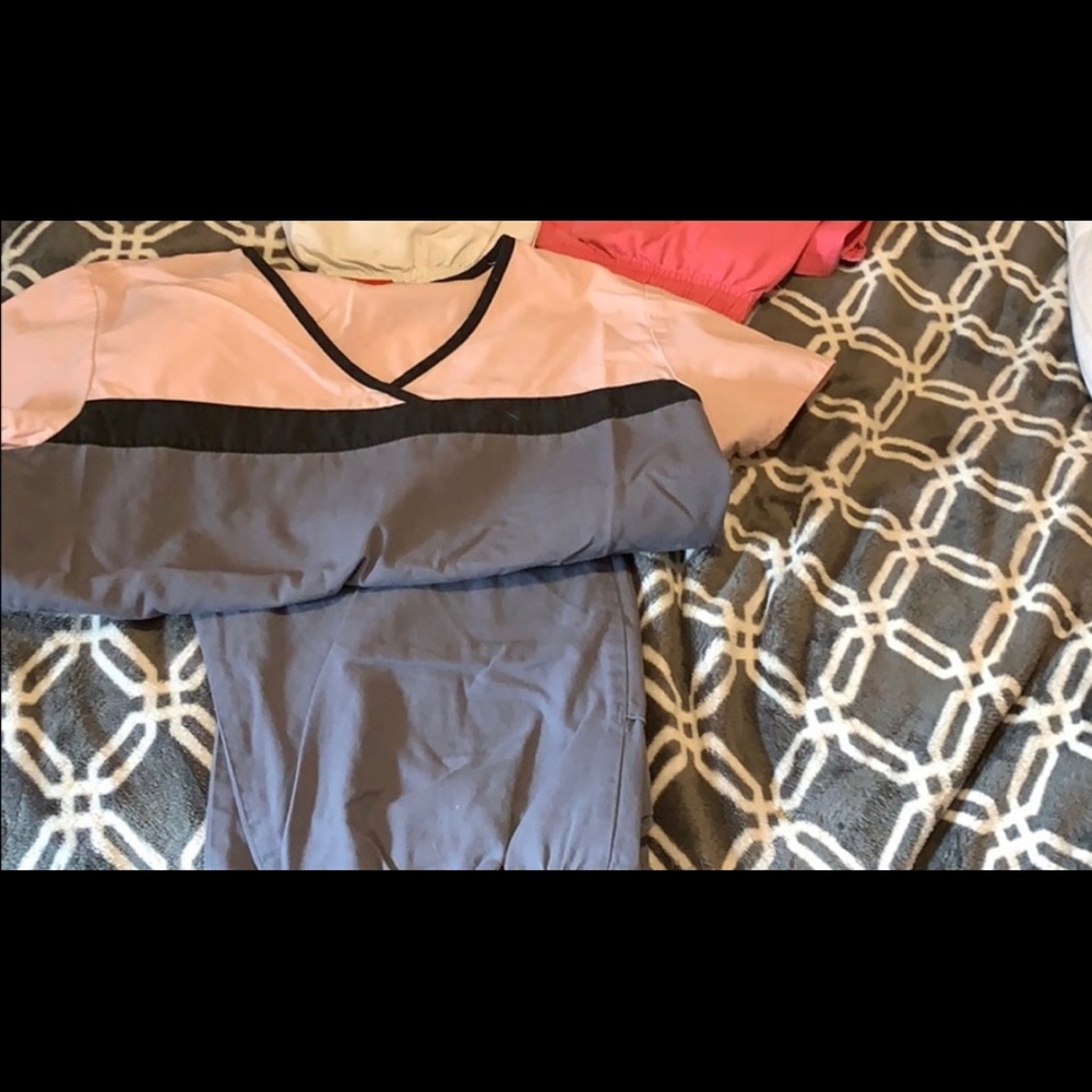 Pink and grey scrubs